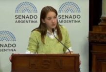 Una valiente estudiante salteña en el Senado
