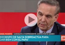 Pichetto: “El arzobispo de Salta sobreactuó para quedar bien con el Papa”