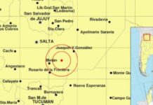 Sismo al sur de Salta