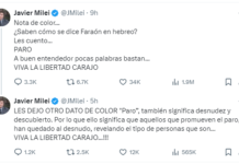 Milei: “a buen entendedor pocas palabras…”