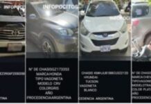 Yacuiba exhibe vehículos argentinos robados