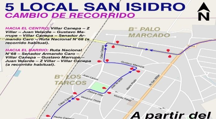 El 5 local Cerrillos San Isidro también cambia de recorrido