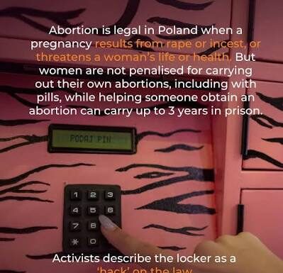 Lanzan el primer dispensador de píldoras abortivas de Polonia